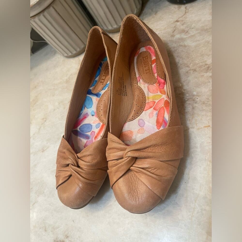 Born Tan Women's Flats with Knotted Design